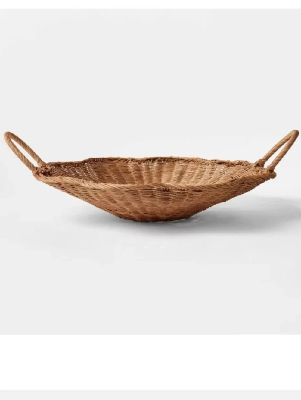 Scallop Woven Shallow Wicker Basket Bowl - Threshold designed with Studio McGee